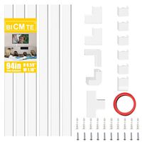 Cable Concealer On-Wall Cord Cover Raceway Kit - Cable Management System to Hide Cables, Wire Hider ，Cords, or Wires - Cord Organizer for Wall Mounted TVs (Accessories Included)