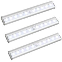 Motion Sensor Closet Lights, HOKOILN 10 LED Motion Sensor Lights, Stick-on Anywhere Wireless Battery Operated Night Light Bar, Safe Lights for Closet Cabinet Wardrobe Stairs, 3 Pack