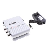 Lepy LP-838 Mini Amplifier 12V Hi-Fi Stereo Audio Amplifier Digital Power Amplifier Audio Music Player for Auto Car/Boat/Motorcycle/Home Theater/Speakers, CD/DVD/MP3 Supported - Silver