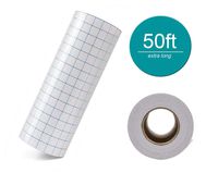 6" x 50' Clear Vinyl Tranfser Paper Tape Roll with Grid, Perfect for Cameo, Cricut, Self Adhesive Vinyl Decals, Signs, Windows, Stickers and Other Smooth Surfaces