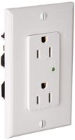 Leviton 5280-W 15 Amp, 125V, Decora Plus Duplex Surge Suppressor Receptacle, Straight Blade, Industrial Grade, Self Grounding, 10-Pack, White