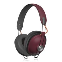 PANASONIC Retro Wireless Headphones with Bluetooth connectivity and up to 24-Hour Playback - RP-HTX80B-R - Over the Ear Headphones (Sangria)
