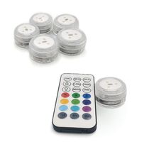 UNPAD Submersible LED Lights RGB Waterproof Underwater Battery Tea Light RF Timer Remote Control for Hot Tub, Vase and Party Decoration 6pcs (21K-6P)(21k-6p)