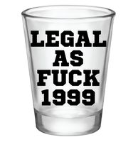 21st Birthday Shot Glass-1999 Birthday Gifts/Shot Glass-21 Birthday Party Supplies (clear-black-1999)