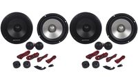(2) Pairs Rockville RVL6KIT 6.5" 1600 Watt Component Car Speakers Aluminum Cones