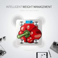 LYAOE Bluetooth Body Fat Scale Fresh Red Sweet Pepper Vegetable Design Smart Wireless Scale with LCD Display Measuring Body Weight Bmi and Health Digital Scale