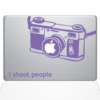 The Decal Guru I Shoot People Camera Decal Vinyl Sticker, 11" MacBook Air, Lavender (1647-MAC-11A-LAV)