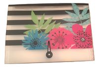 Carolina Pad Studio C The Sugarland Collection 13 Pocket Expandable File (Flower Collage on Black Stripes, 12.88 Inches x 9.25 Inches x 1.38 Inches)