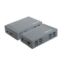 VeLLBox HDMI Extender 70m by Cat5e/6/7x1, Support Resolution up to 1080p, 5V/2A Universal Power Adapter, Grey