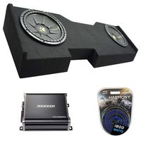 2014 - UP GMC Sierra Crew Cab Kicker CompC CWCS10 Dual 10" Sub Box CXA600.1