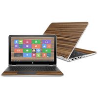 Mightyskins Skin Compatible with Hp Pavilion X360 15.6" (2016) - Dark Zebra Wood | Protective, Durable, and Unique Vinyl Decal Wrap Cover | Easy to Apply, Remove, and Change Styles | Made in The USA