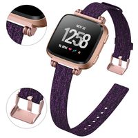 KIMILAR Woven Band Compatible with Fitbit Versa/Versa 2 Bands, Fabric Women Beaded Slim Replacement Breathable Strap Wristband Accessories (Also Fit for Versa Lite)