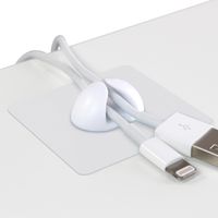 QuickStick Cord Catcher - Reusable & Repositionable Adhesive Cord Organizer and Cable Management System for wires, power cords and charging accessories for home and office - 10 PACK, white