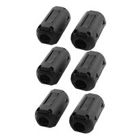 6Pcs 9mm Dia USB Cable Noise Suppressor Magnet Ferrite Core Wire Clip