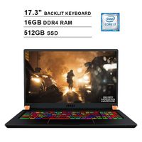 2020 MSI GS75 Stealth 17.3 Inch FHD 1080P Gaming Laptop (Intel 6-Core i7-9750H up to 4.5GHz, NVIDIA RTX 2070 Max-Q 8GB, 16GB DDR4 RAM, 512GB SSD, RGB Backlit KB, WiFi, HDMI, Win10)