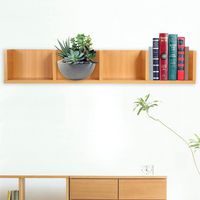 CD/DVD Storage Shelf-Modern Wall Mount Display Shelf CDs/DVDs Organizer Storage Rack Wooden Unit 4 Cases (Wood Color)