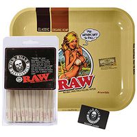 RAW Organic 1 1/4 Pre-Rolled Cones with Filter Tips - Bundle (30 Pack with Raw Rolling Tray ) By Wild Bills