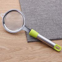 BIRD WORKS BalleenShiny Stainless Steel Fine Mesh Flour Sifter Bakeware Pastry Sugar Sieve Shaker Manual Handheld Cooking Oil Filter: Green