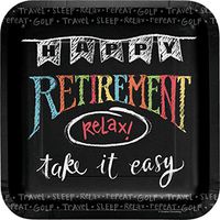 Retirement Chalk Paper Plates, 24 ct