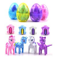 QINGQIU 4 Pack Jumbo Unicorn Deformation Easter Eggs with Toys Inside for Kids Boys Girls Easter Gifts Easter Basket Stuffers Fillers