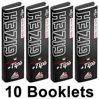 Gizeh 10X Extra Fine Black King Size Slim Papers with Filter Tips Perforated (10 X 34/34), Magnetic Closure