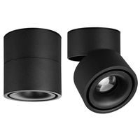 LED Indoor Ceiling Spotlight 360°Adjustable -Surface Mounted COB Lighting-10W LED Warm White Light 3000K/Cool White 6000K Ceiling Downlight -Aluminum Wall Lamp/Wall Swivel Lamp(Black,3000K Warm White)