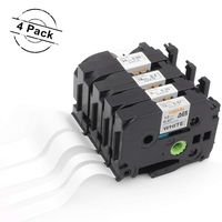 Compatible with Brother P-Touch TZe Tape TZe-221 9mm 0.35 Inch, TZe-231 12mm 0.47 Inch, TZe-241 18mm 0.7 Inch, TZe-251 24mm 1 Inch Black on White Label Tape 26.2 Feet (8m) 4-Pack