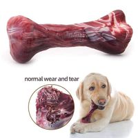 EETOYS Dog Chew Toys for Aggressive Chewers Lifetime Replacement Guarantee Nearly Indestructible Tough Durable Dog Toy Non-Toxic Nylon Dog Bone Toy Reduces Boredom (Marbled Red, Large)