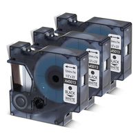 3 PK Compatible DYMO Label Cassette 1/2 Inch Black on White D1 Tape 45013 S0720530 for LabelManager 280 160 360D 420P 450D Refill Cartridge