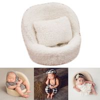 Zeroest Baby Photography Props Small Sofa Newborn Photo Shoot Posing Prop Monthly Chair Set (White)