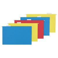 AmazonBasics Hanging Folders, Legal Size, Assorted (Blue, Red, Yellow), 25 Per Box