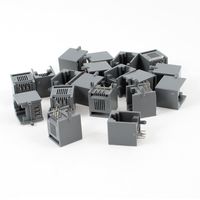 uxcell 19 Pcs RJ12 6P6C 6 Round Pin Network Modular PCB Connector Jacks Black Gray