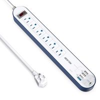 Quick Charge 3.0 USB Power Strip, BESTEK Surge Protector with 15A 125V 6-Outlet, 5V 6A 4 Smart USB Charging Ports, Long Bars 6Ft Heavy Duty Extension Power Cords, 500J, FCC ETL Listed