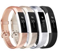 Tobfit Compatible with Alta Bands, 4 Pack, Soft TPU Classic Accessories Replacement Bands Compatible with Alta HR/Ace, Small Large (Small, Black/Champagne Gold/Rose Gold/Silver)