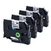 Replace TZe-231 4 Pack 12mm 0.47 inch Black on White Standard Laminated TZ-231 Tape, Compatible with Brother P-Touch Label Maker PT-D210 PT-H110 PT-D600 PT-1230PC PT-1280