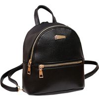 DDKK bags,Women Leather Backpack School Rucksack College Shoulder Satchel Travel Bag Black