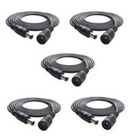 DZYDZR 5pcs 2 Meter 2.1mm x 5.5mm DC 12V Adapter Cable DC Plug Extension Cable Male to Female Black, For LED, CCTV, Car, Monitors, and more (6.6ft)