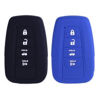2Pcs XUHANG Sillicone key fob Skin key Cover Remote Case Protector Shell for 2018 Toyota Camry Smart Remote black blue
