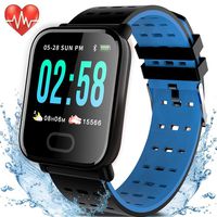 Fitness Tracker Watch for Women Men with Heart Rate Blood Pressure/Oxygen Sleep Monitor IP67 Waterproof Activity Tracker Sport Smart Bracelet Wristband 1.3" Color Screen (Blue)