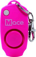 Mace Brand 130dB Personal Alarm Key Chain with Bag Clip, Backup Whistle, and Hidden Off Button for Self Defense, Pink