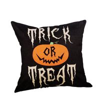 Indexshop Halloween Theme Pillow Covers, Pumpkin Smiley Face Throw Pillowcase Witch and Pumpkin Throw Pillow Case, Decorative Cushion Cover for Bedroom Sofa Chair Car, 18" x 18" (E)