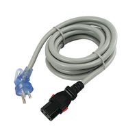 Conntek 27213-5 13-Amp NEMA 5-15P 10-Feet Right Angle Down I-Plug Hospital/Medical Grade Cord with Push Lock IEC C13