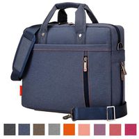 CROMI Laptop Shoulder Bag, 13 14 15.6 17 Inch Waterproof Durable Extensible Laptop Sleeve Case Messenger Bag Carrying Case Briefcase with Handle Strap for Lenovo/HP/MacBook/Asus(Blue,17.3 Inch)
