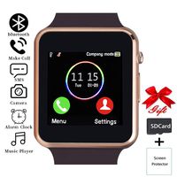 Smart Watch,Touchscreen Smartwatch Phone with Call Text Music Player Camera Notification Sync Smart Watches Compatible with Android and iOS (Partial Functions) for Women Men Kids (Gold-Brown)