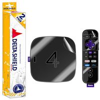 DeltaShield Full Body Skin for Roku 4 (2-Pack)(Screen Protector Included) Front and Back Protector BodyArmor Non-Bubble Military-Grade Clear HD Film