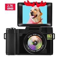Digital Camera Vlogging Camera for Youtube 2.7K UHD 3.0 Inch 24MP Small Zoom Compact Camera with 180 Degree Rotation Flip Screen