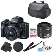 Canon EOS M50 Mirrorless Digital Camera with 15-45mm Lens + 32GB SanDisk Memory + Professional Carrying Case + Camera Deluxe Starter Kit