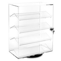 MOOCA Lockable Showcase Rotating Acrylic Display Stand with 4 Removable Shelves