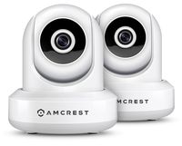 2-Pack Amcrest ProHD IP2M-841EW 1080P POE (Power Over Ethernet) IP Camera w/Pan/Tilt, Two-Way Audio, 90 Degree FOV, (White)