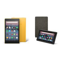 Fire HD 8 Tablet (16 GB, Canary Yellow, With Special Offers) + Amazon Standing Case (Charcoal Black)